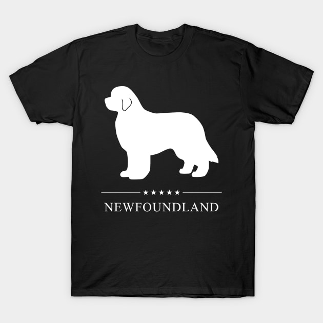 Newfoundland Dog White Silhouette T-Shirt by millersye